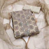 Soft Beige Organza with position handwork Unstitched suit